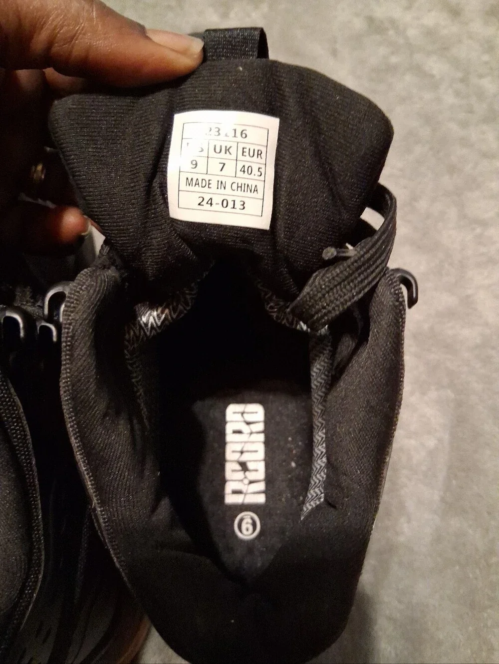 R CORD Waterproof Black Brown Hiking Boots Size 9